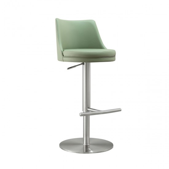 TOV Furniture Reagan Sea Foam Green and Silver Adjustable Stool