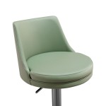 TOV Furniture Reagan Sea Foam Green and Silver Adjustable Stool