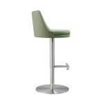 TOV Furniture Reagan Sea Foam Green and Silver Adjustable Stool