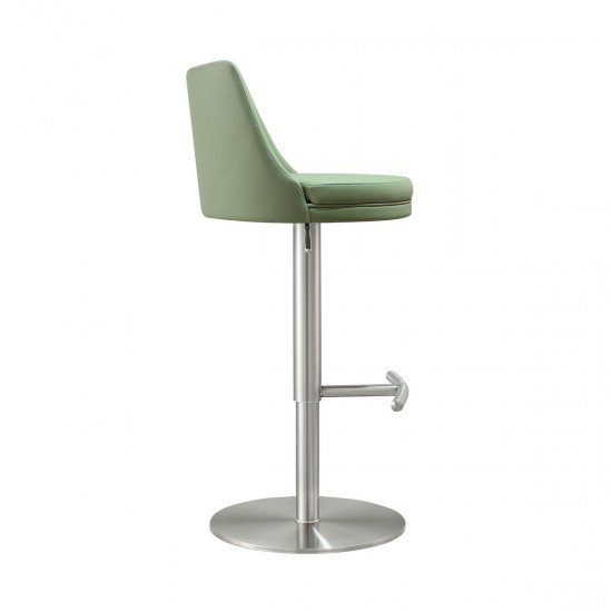 TOV Furniture Reagan Sea Foam Green and Silver Adjustable Stool