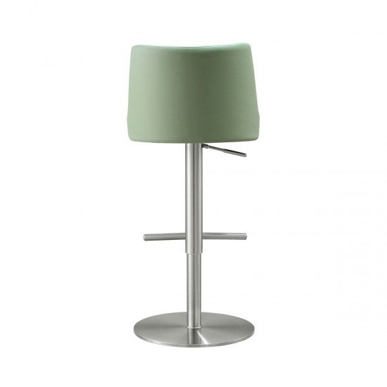 TOV Furniture Reagan Sea Foam Green and Silver Adjustable Stool