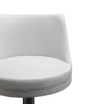 TOV Furniture Reagan White and Silver Adjustable Stool