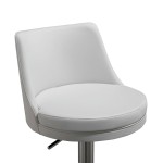 TOV Furniture Reagan White and Silver Adjustable Stool