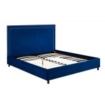 TOV Furniture Reed Navy Velvet Bed in Queen