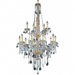 Elegant Lighting Verona 15 Light Gold Chandelier Clear Elegant Cut Crystal