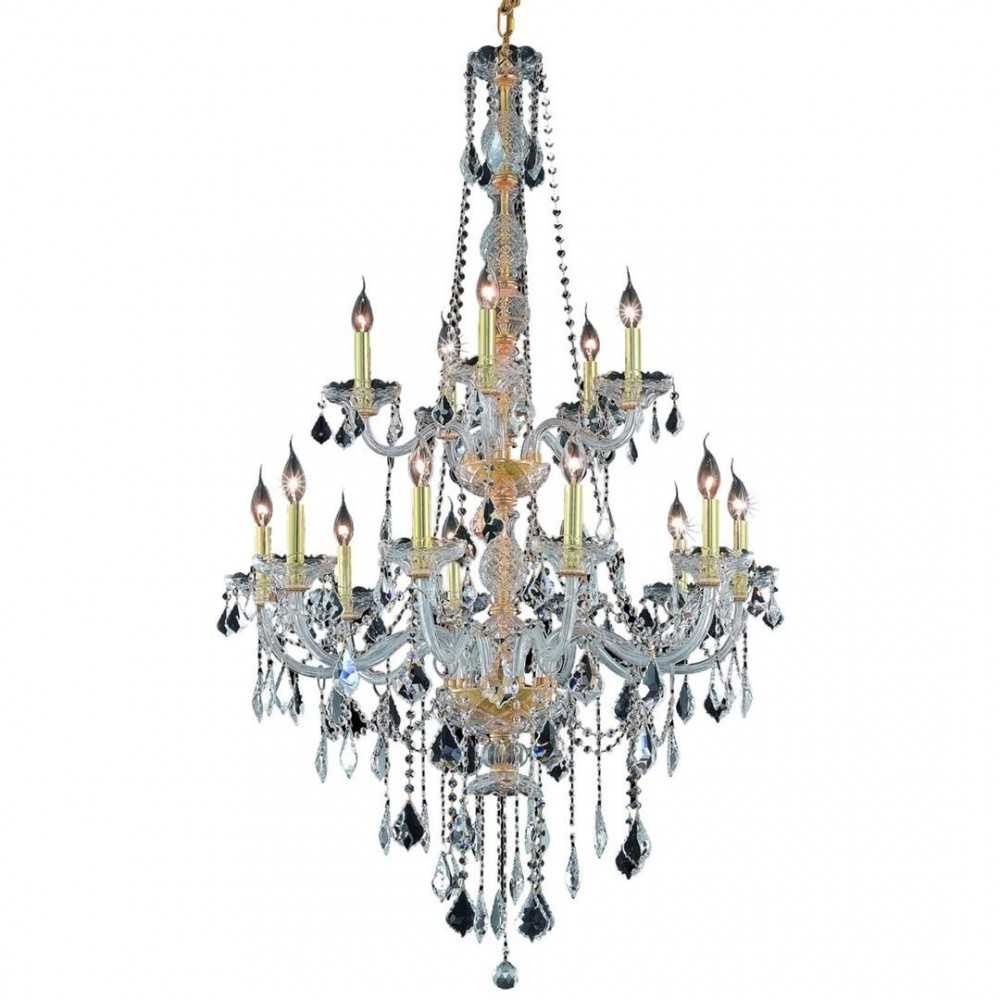 Elegant Lighting Verona 15 Light Gold Chandelier Clear Elegant Cut Crystal Elegant Lighting Verona 15 Light Gold Chandelier Clear Elegant Cut Crystal