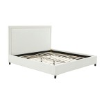 TOV Furniture Reed White Velvet Bed in Queen