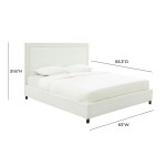 TOV Furniture Reed White Velvet Bed in Queen