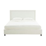 TOV Furniture Reed White Velvet Bed in Queen