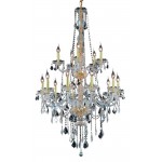 Elegant Lighting Verona 15 Light Gold Chandelier Clear Elegant Cut Crystal