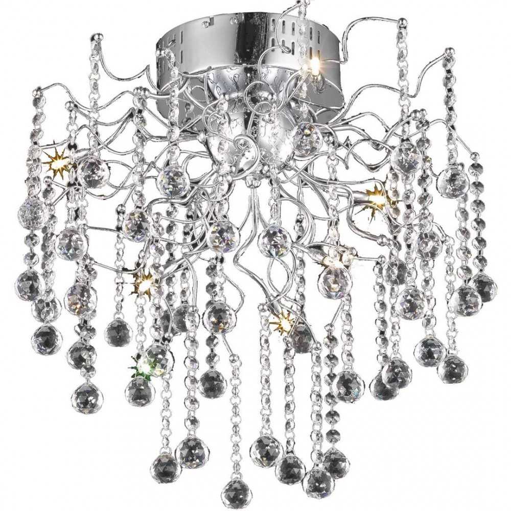 Elegant Lighting Astro 6 Light Chrome Flush Mount Clear Royal Cut Crystal Elegant Lighting Astro 6 Light Chrome Flush Mount Clear Royal Cut Crystal