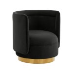 TOV Furniture Remy Black Velvet Swivel Chair