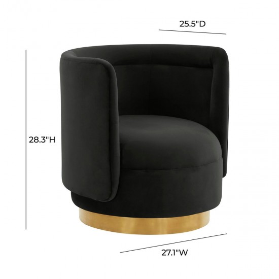 TOV Furniture Remy Black Velvet Swivel Chair