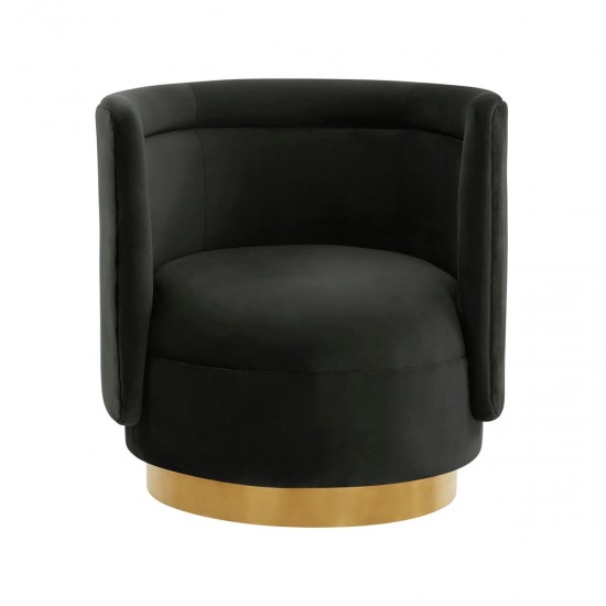 TOV Furniture Remy Black Velvet Swivel Chair