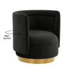 TOV Furniture Remy Black Velvet Swivel Chair