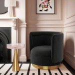 TOV Furniture Remy Black Velvet Swivel Chair