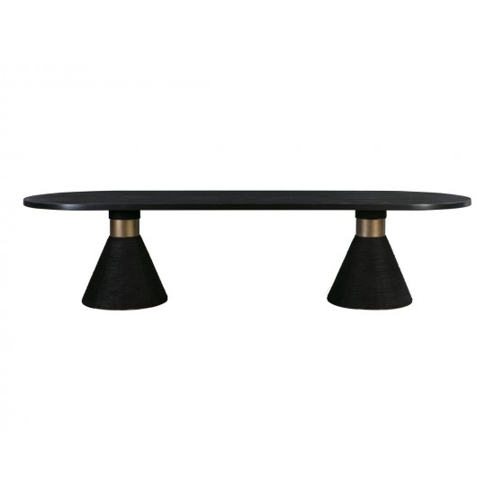 TOV Furniture Rishi Black Rope Oval Table