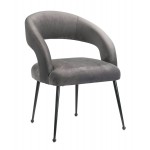 TOV Furniture Rocco Grey Velvet Dining Chair