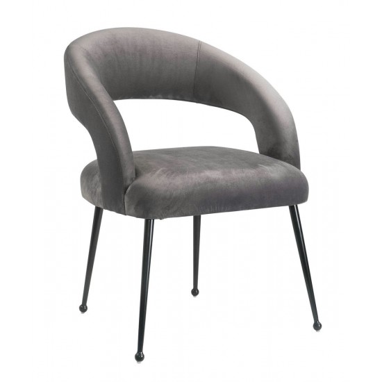 TOV Furniture Rocco Grey Velvet Dining Chair