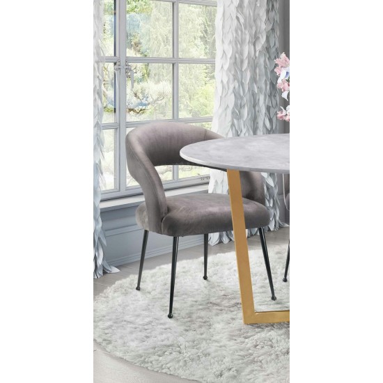 TOV Furniture Rocco Grey Velvet Dining Chair