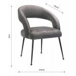 TOV Furniture Rocco Grey Velvet Dining Chair