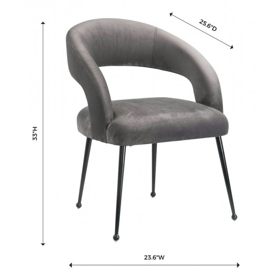 TOV Furniture Rocco Grey Velvet Dining Chair