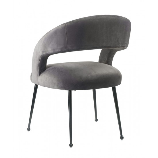 TOV Furniture Rocco Grey Velvet Dining Chair