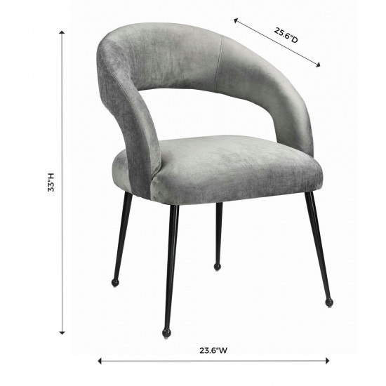 TOV Furniture Rocco Slub Grey Dining Chair