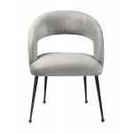 TOV Furniture Rocco Slub Grey Dining Chair