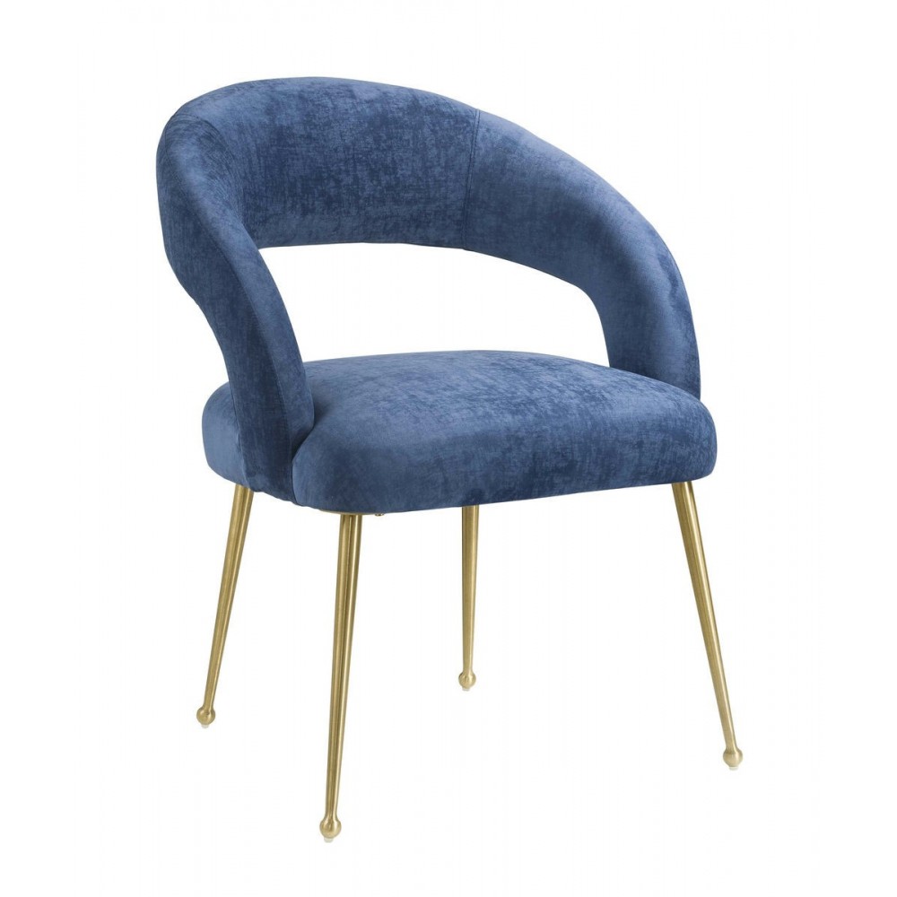 TOV Furniture Rocco Slub Navy Dining Chair TOV Furniture Rocco Slub Navy Dining Chair