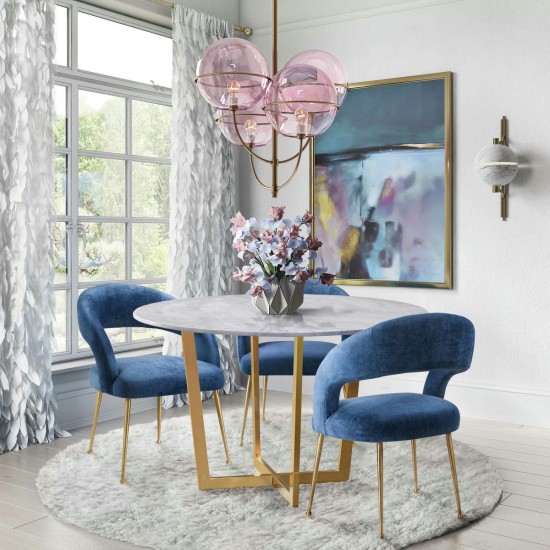 TOV Furniture Rocco Slub Navy Dining Chair