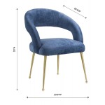 TOV Furniture Rocco Slub Navy Dining Chair