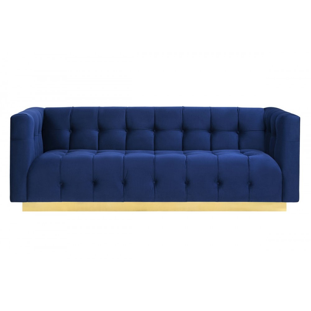 TOV Furniture Roma Navy Velvet Sofa