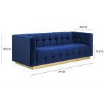 TOV Furniture Roma Navy Velvet Sofa