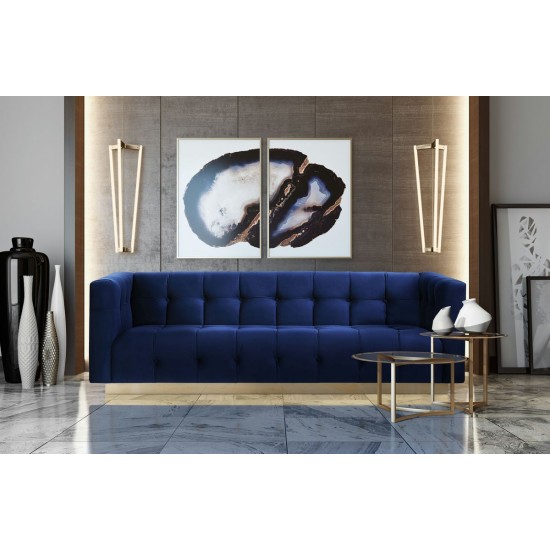 TOV Furniture Roma Navy Velvet Sofa