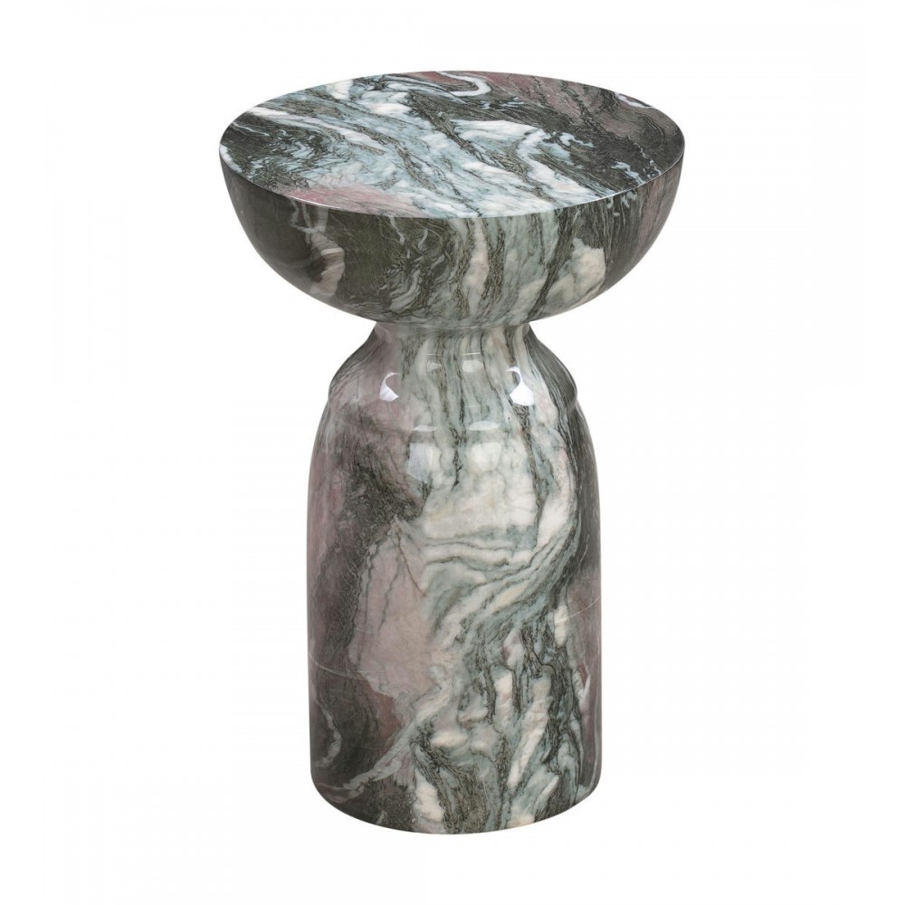 TOV Furniture Rue Grey and Blush Marble Side Table