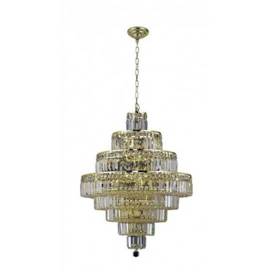 Elegant Lighting Maxime 18 Light Gold Chandelier Clear Royal Cut Crystal