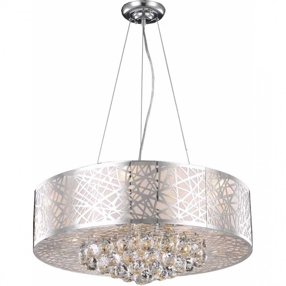 Elegant Lighting Prism 9 Light Chrome Pendant Clear Royal Cut Crystal