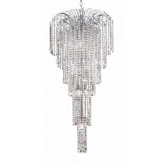 Elegant Lighting Falls 9 Light Chrome Chandelier Clear Spectra Swarovski Crystal