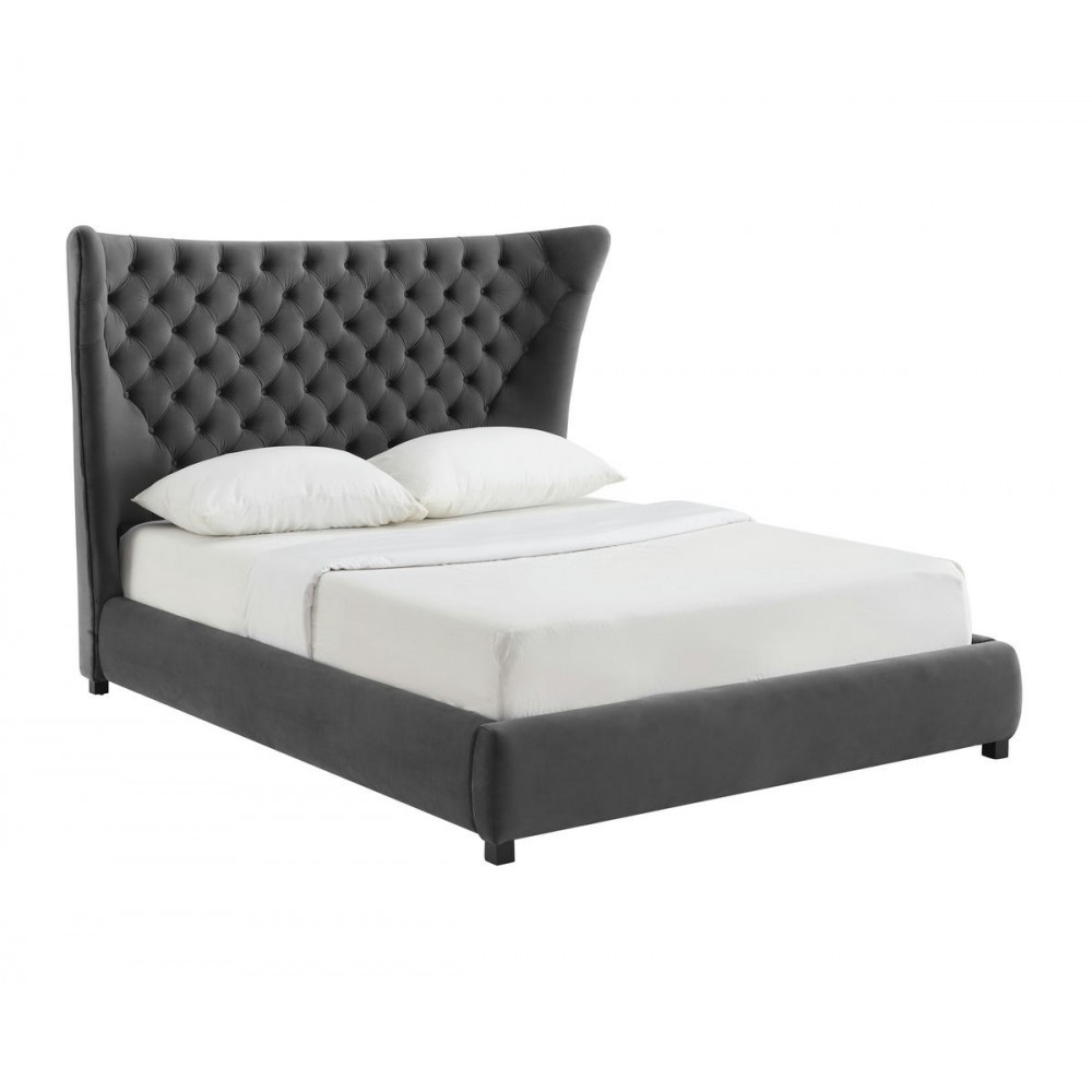 TOV Furniture Sassy Grey Velvet Queen Bed