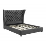 TOV Furniture Sassy Grey Velvet Queen Bed