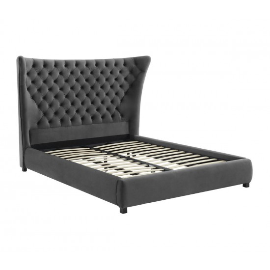 TOV Furniture Sassy Grey Velvet Queen Bed