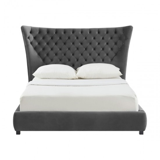 TOV Furniture Sassy Grey Velvet Queen Bed