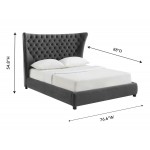 TOV Furniture Sassy Grey Velvet Queen Bed