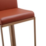 TOV Furniture Sentinel Saddle Brown and Rose Gold Adjustable Stool