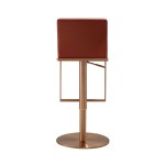 TOV Furniture Sentinel Saddle Brown and Rose Gold Adjustable Stool