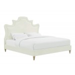 TOV Furniture Serenity Cream Velvet Bed in King