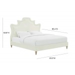 TOV Furniture Serenity Cream Velvet Bed in King