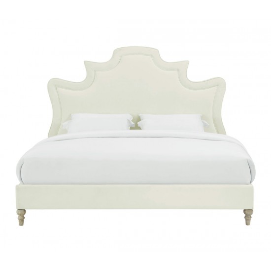 TOV Furniture Serenity Cream Velvet Bed in King