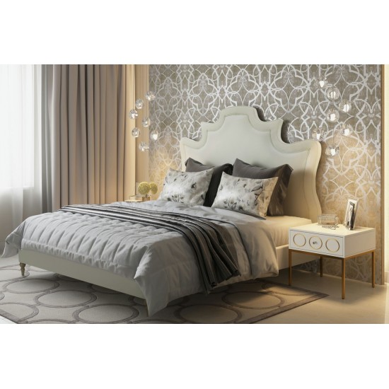 TOV Furniture Serenity Cream Velvet Bed in King